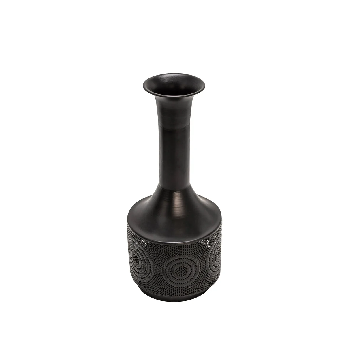 Sagebrook Home Metal 19" Textured Vase, Black