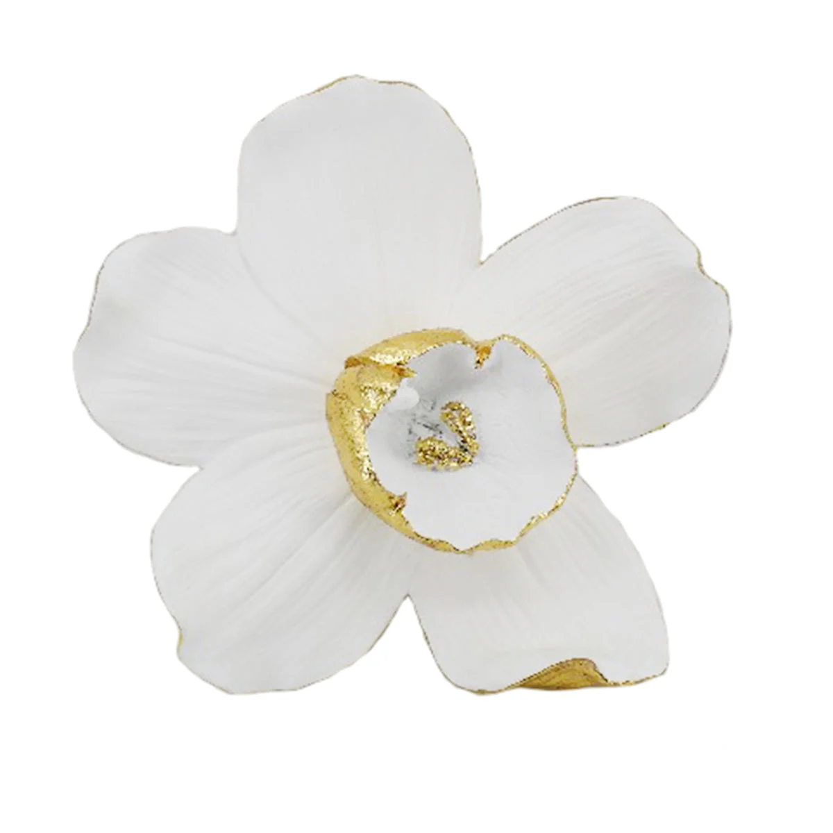 Sagebrook Home Resin 9`` Orchid Wall Hanger, White/Gold