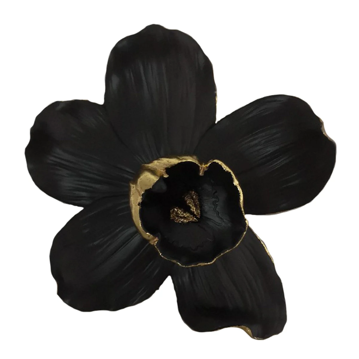 Sagebrook Home Resin 9`` Orchid Wall Hanger, Black/Gold