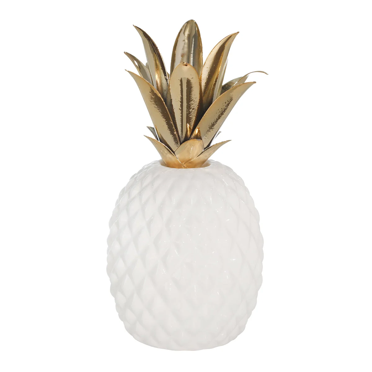 Sagebrook Home Ceramic / Metal 11" Pineapple,White