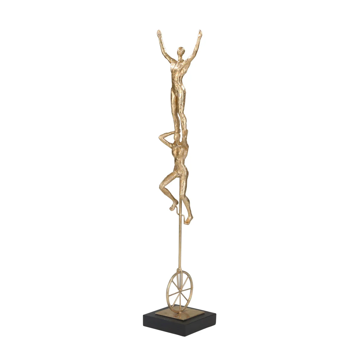 Sagebrook Home Resin 26`` Unicycle Acrobats, Gold