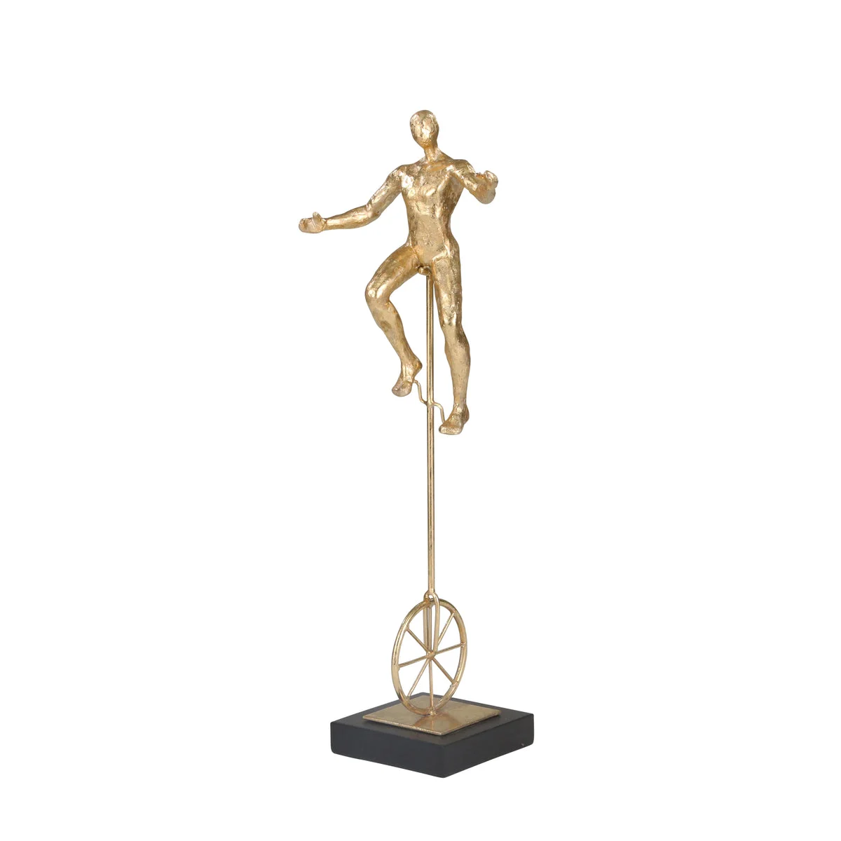 Sagebrook Home Resin 20`` Unicycle Acrobat, Gold