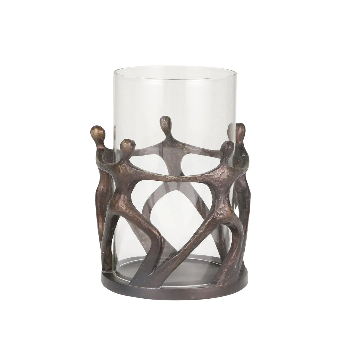 Sagebrook Home Resin/Glass 11`` 5 Figure Hurricane, Bronze