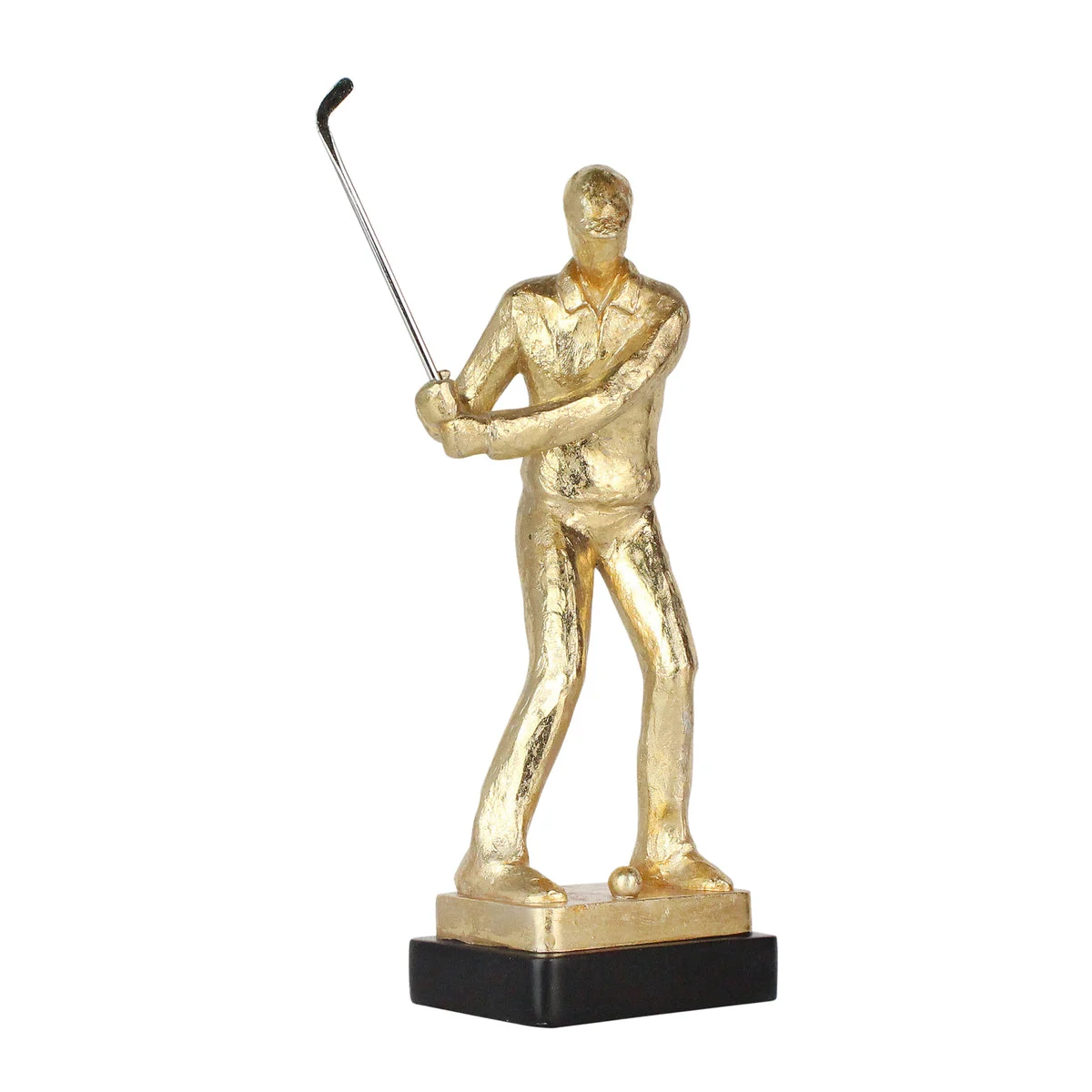 Sagebrook Home Resin 13`` Golf Figurine, Gold