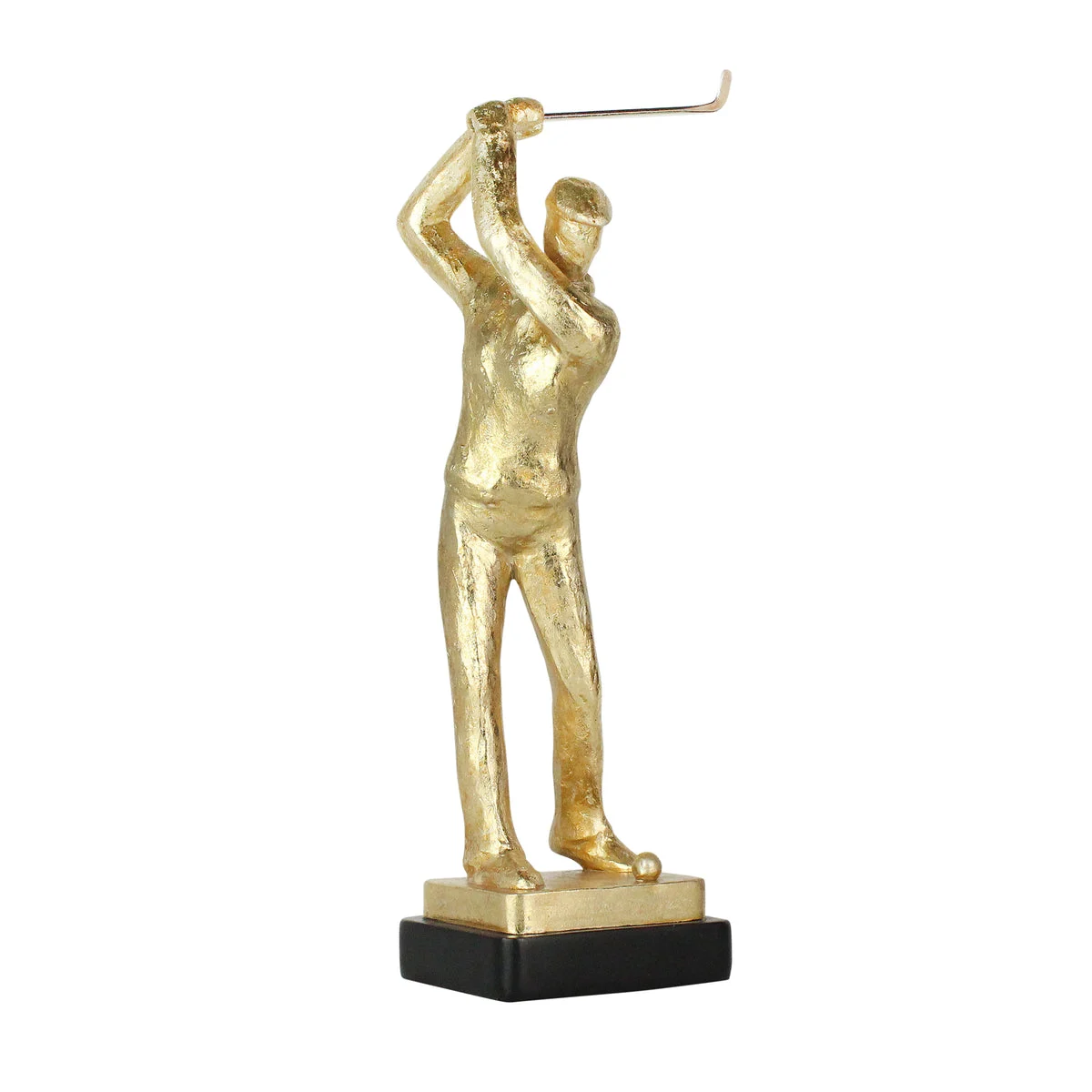 Sagebrook Home Resin 14`` Golf Figurine, Gold