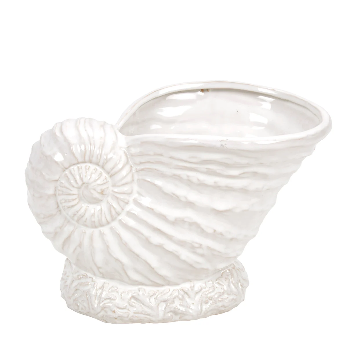 Sagebrook Home 14513 14" Ceramic Seashell, White