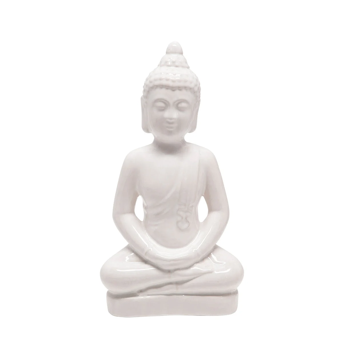 Sagebrook Home Ceramic 18`` Buddha Figurine, White