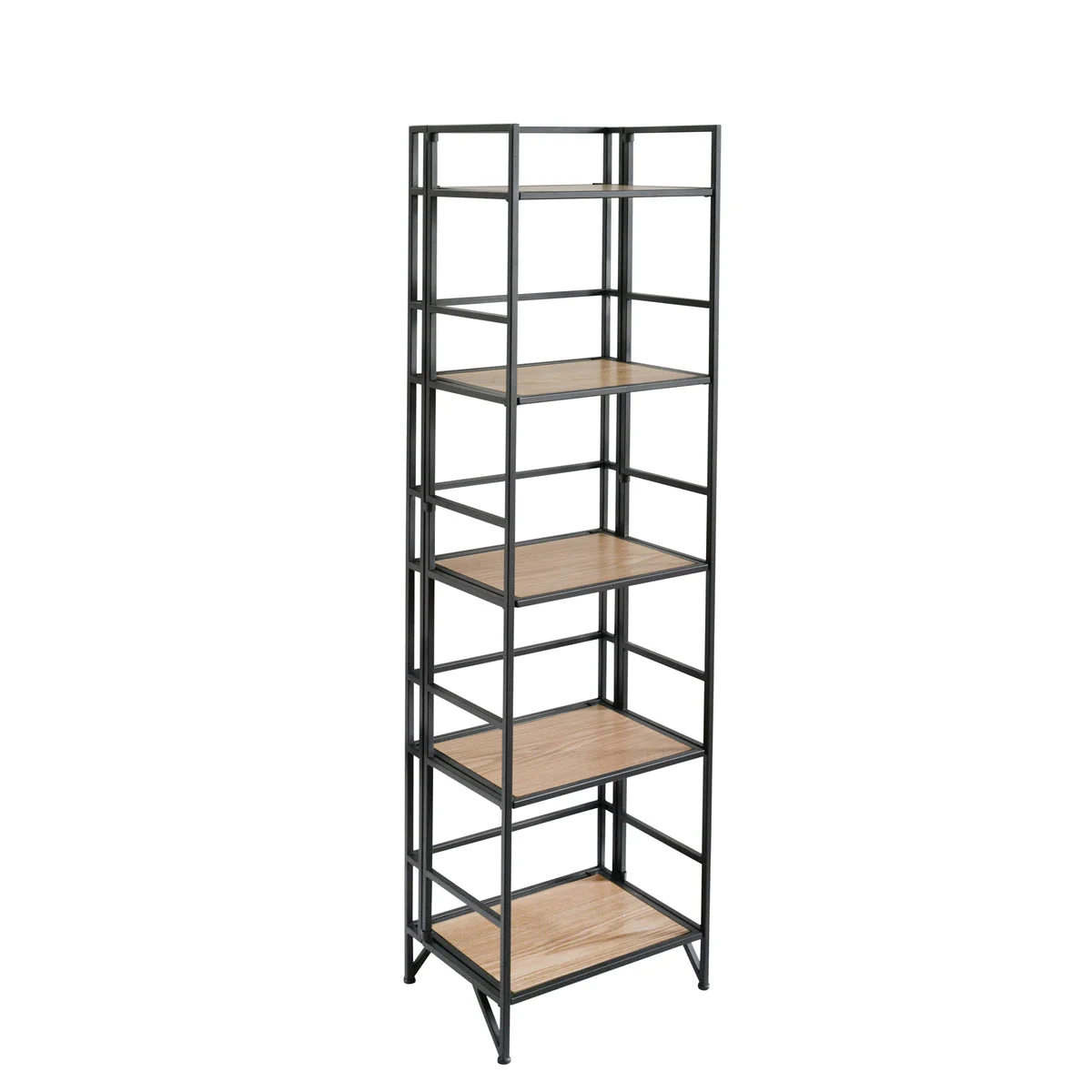 Sagebrook Home Metal / Wood 63`` 5 Tier Folding Shelf Unit, Black