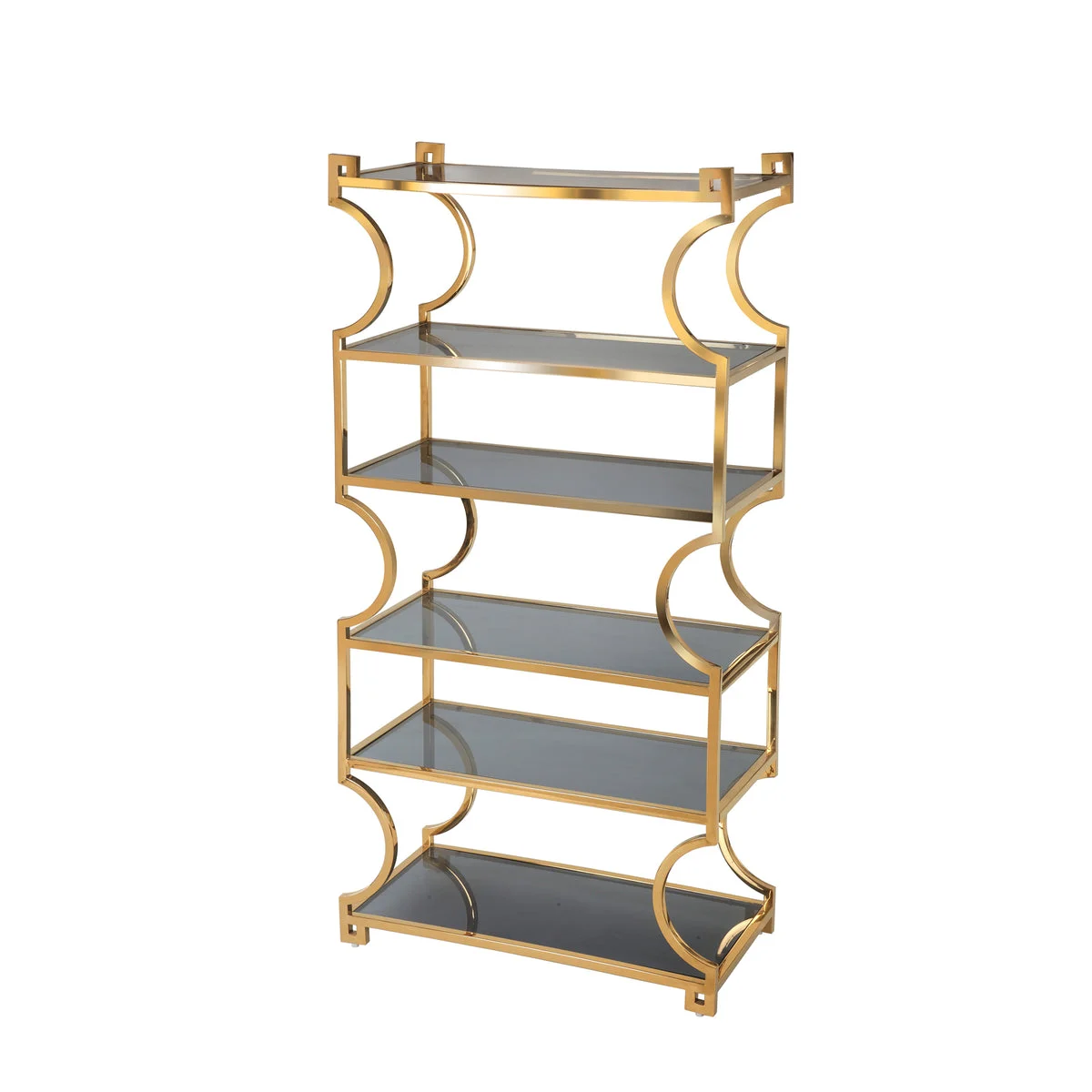 Sagebrook Home Metal/Glass 65`` 5-Tier Shelf Unit, Gold Kd
