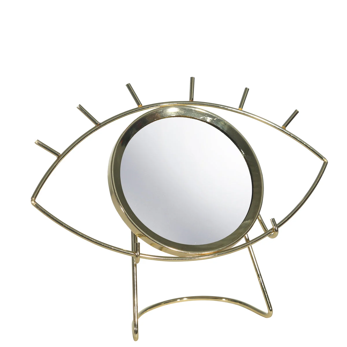 Sagebrook Home 14695 8" Metal, Tabletop Eye Mirror, Gold
