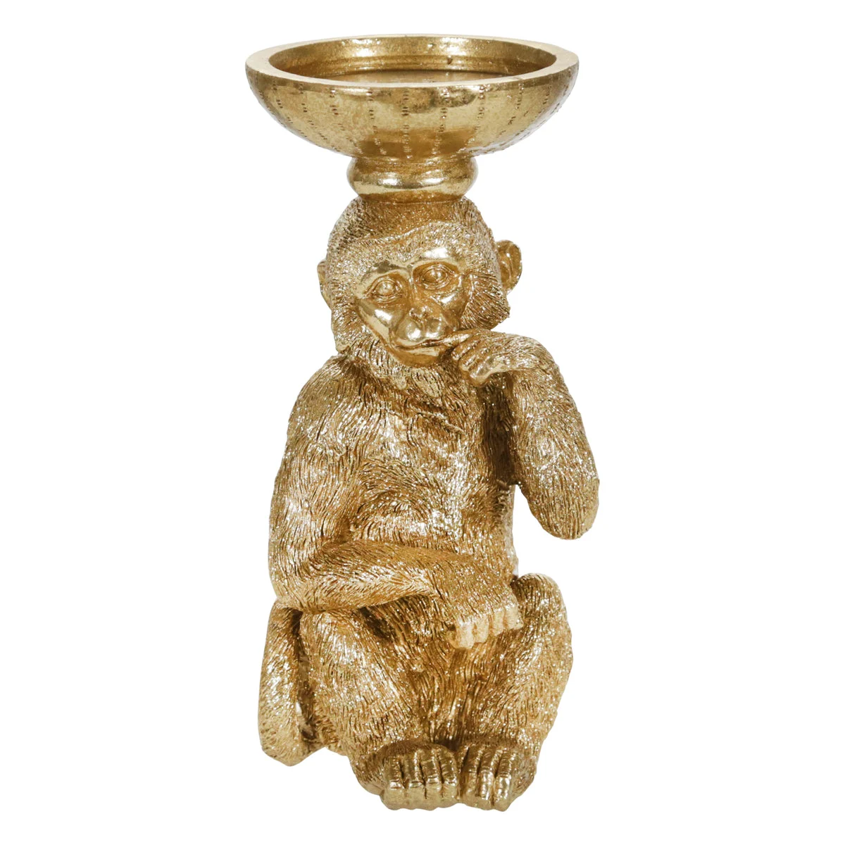 Sagebrook Home Resin 9" Monkey Candle Holder,Gold
