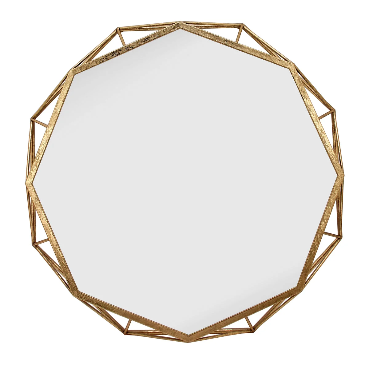 Sagebrook Home 14730 28" Metal, 2D Octagon Mirror, Gold