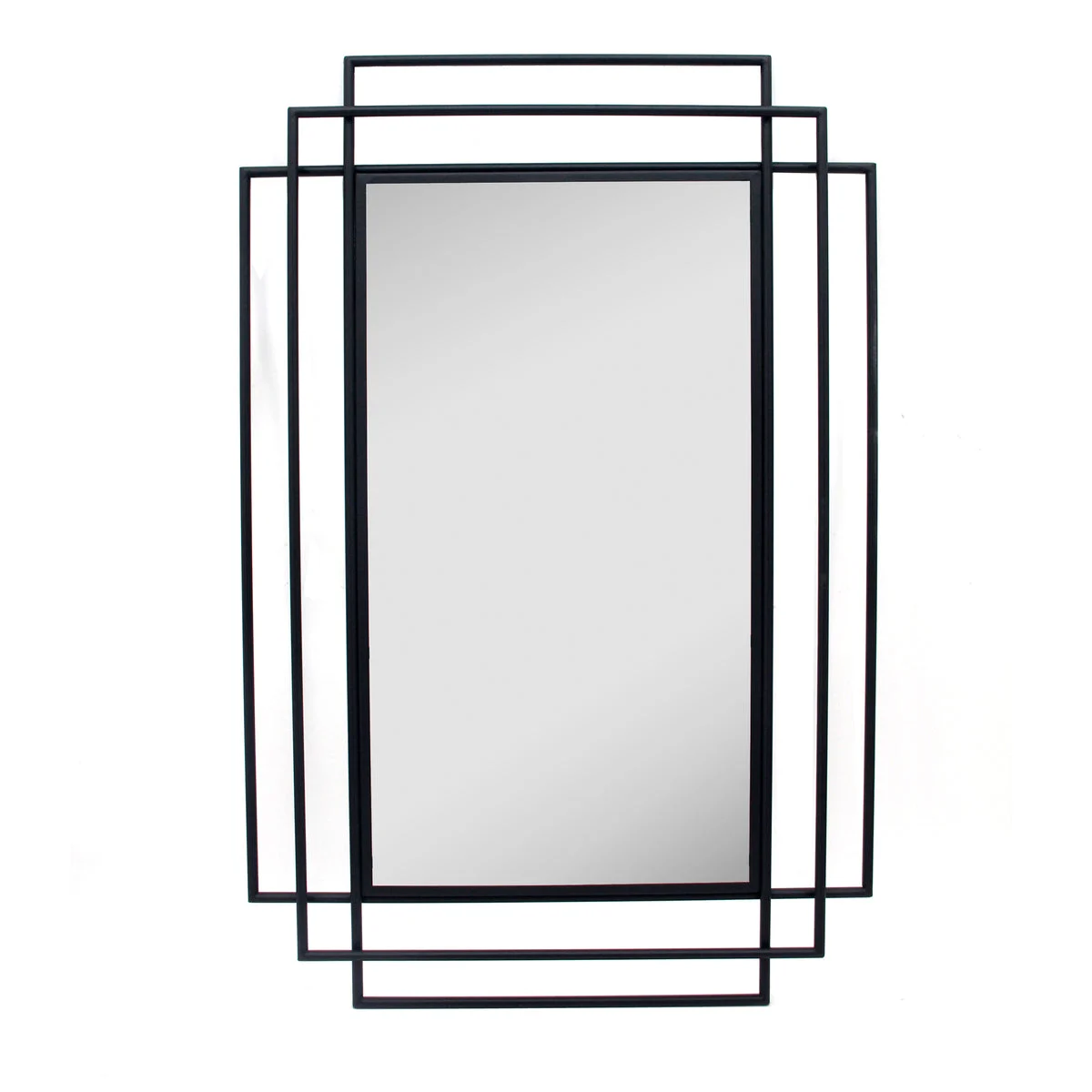 Sagebrook Home Metal 24`` Rectangular Mirror, Black Wb