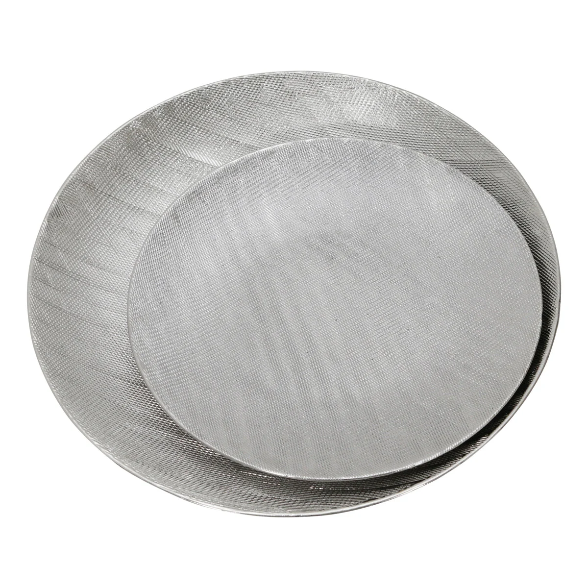Sagebrook Home Set of 2 Ceramic 19/16`` Plates W/ Scratch Finish, Silve