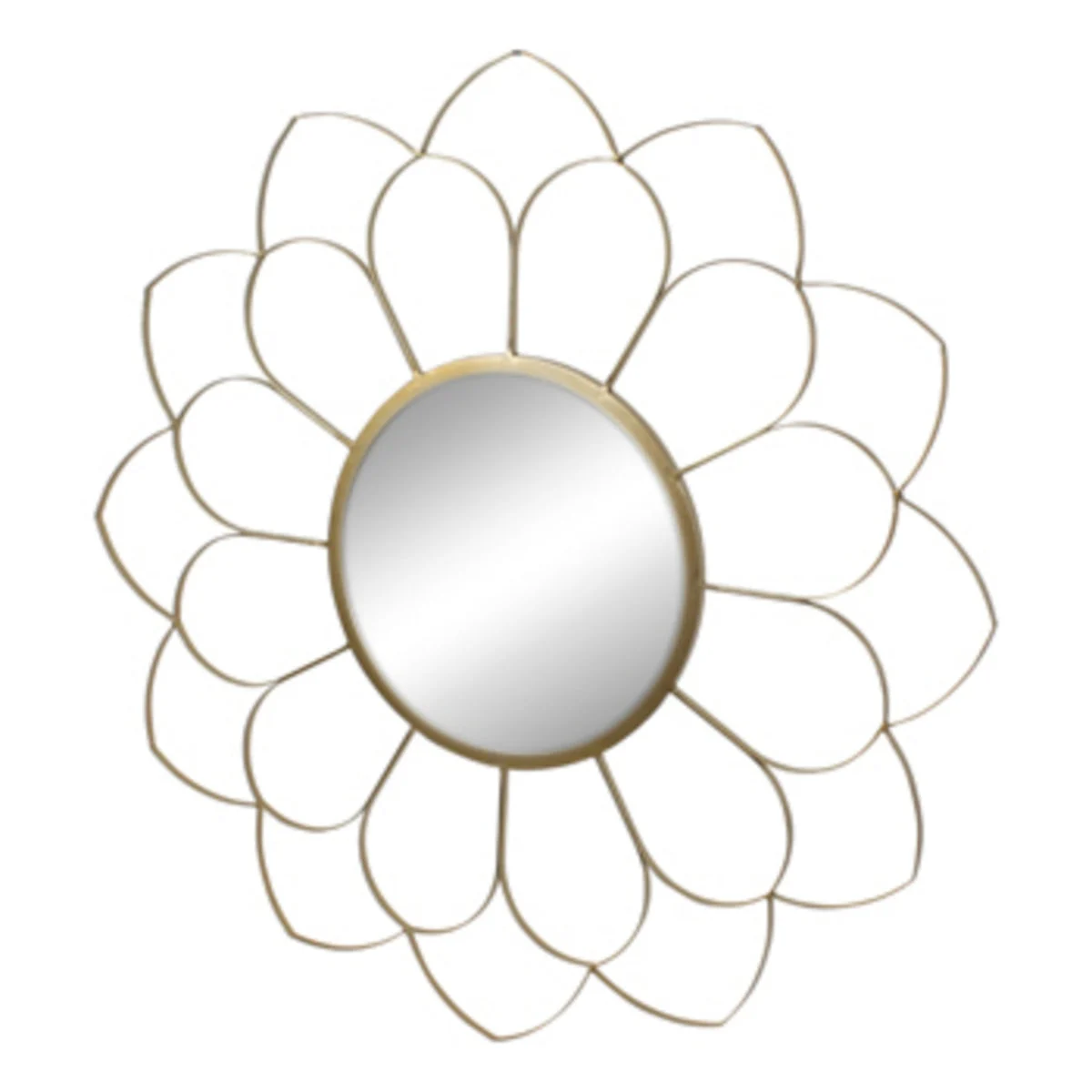 Sagebrook Home Metal 33`` Flower Mirror, Gold Wb