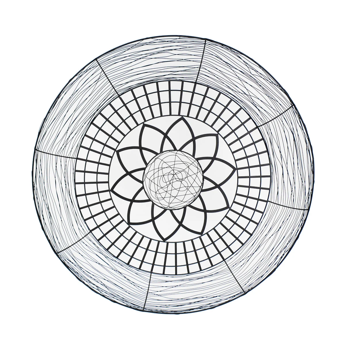 Sagebrook Home 14896 Metal 34" Daisy Round Wall Decor, Black, Wb
