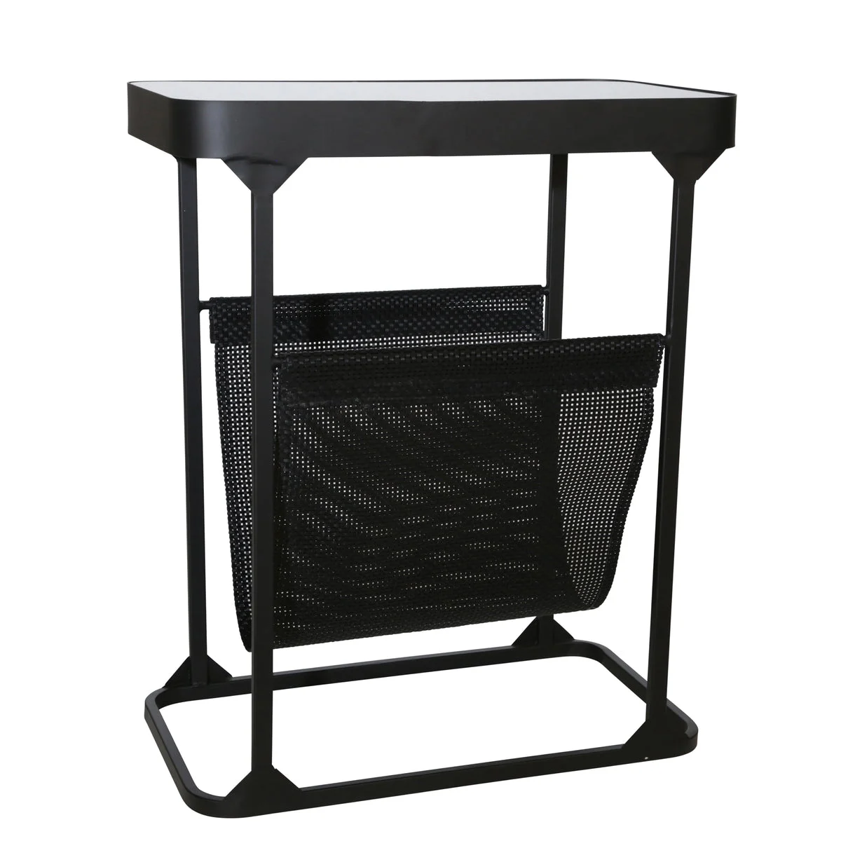 Sagebrook Home 14898 22" Metal Magazine Rack, Black