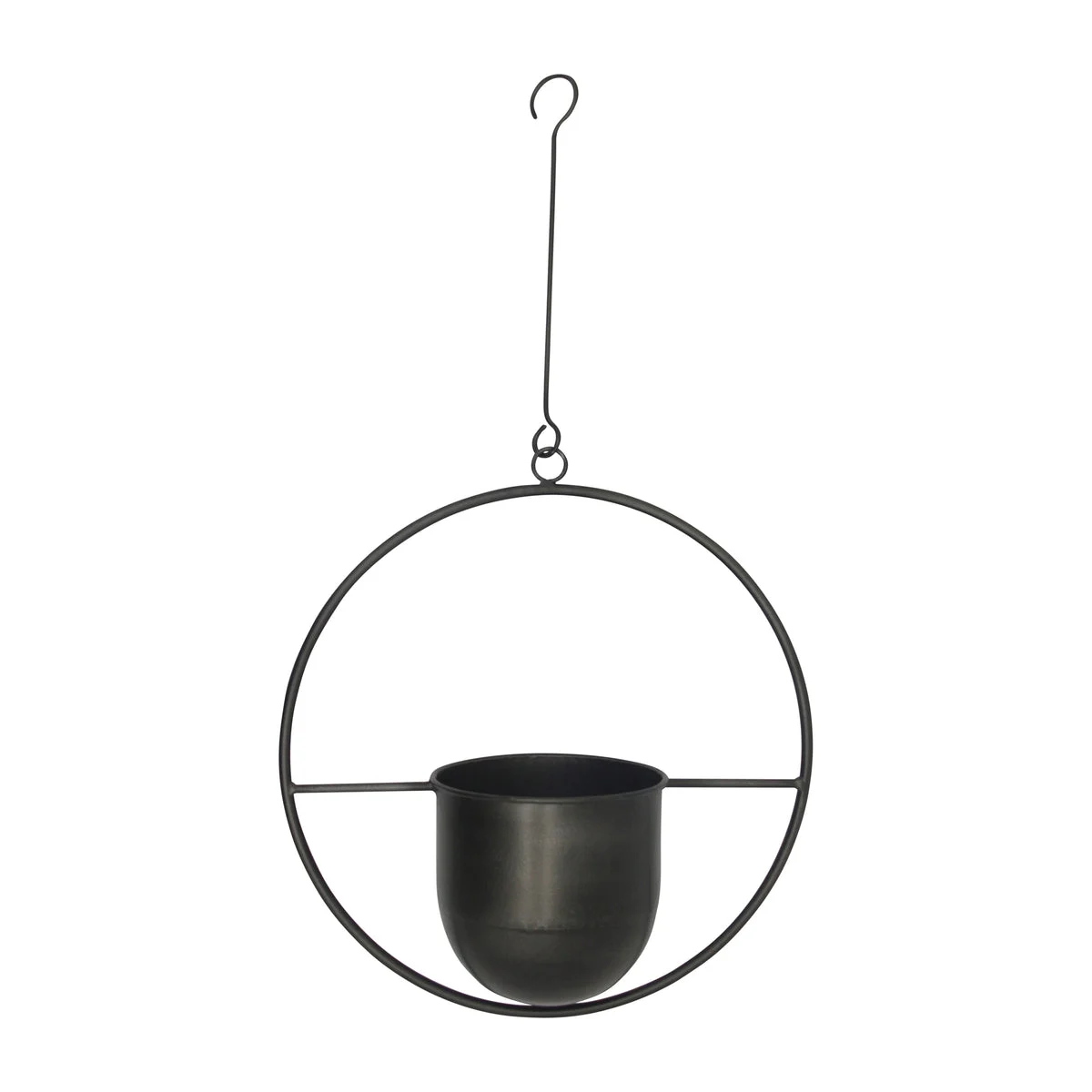 Sagebrook Home 14913 26" Metal Hanging Planter, Black