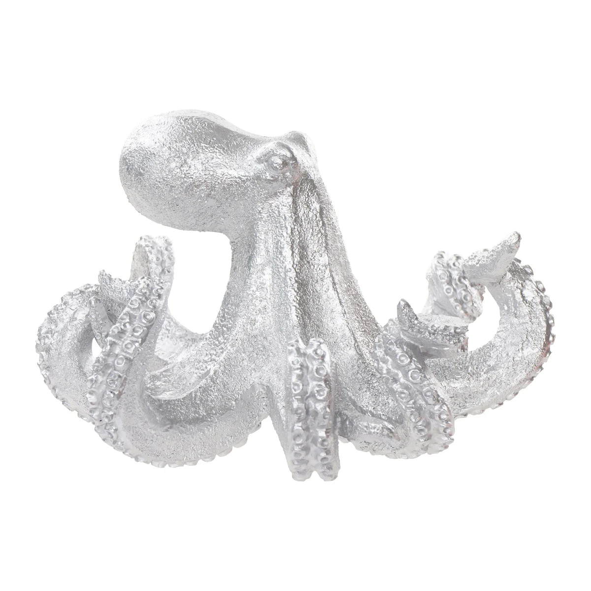 Sagebrook Home Polyresin 6"H Octopus Figurine, Silver