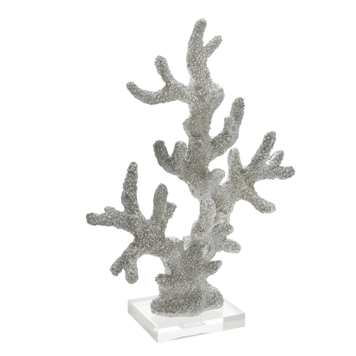 Sagebrook Home 14970 17" Polyresin Coral Decor, Silver
