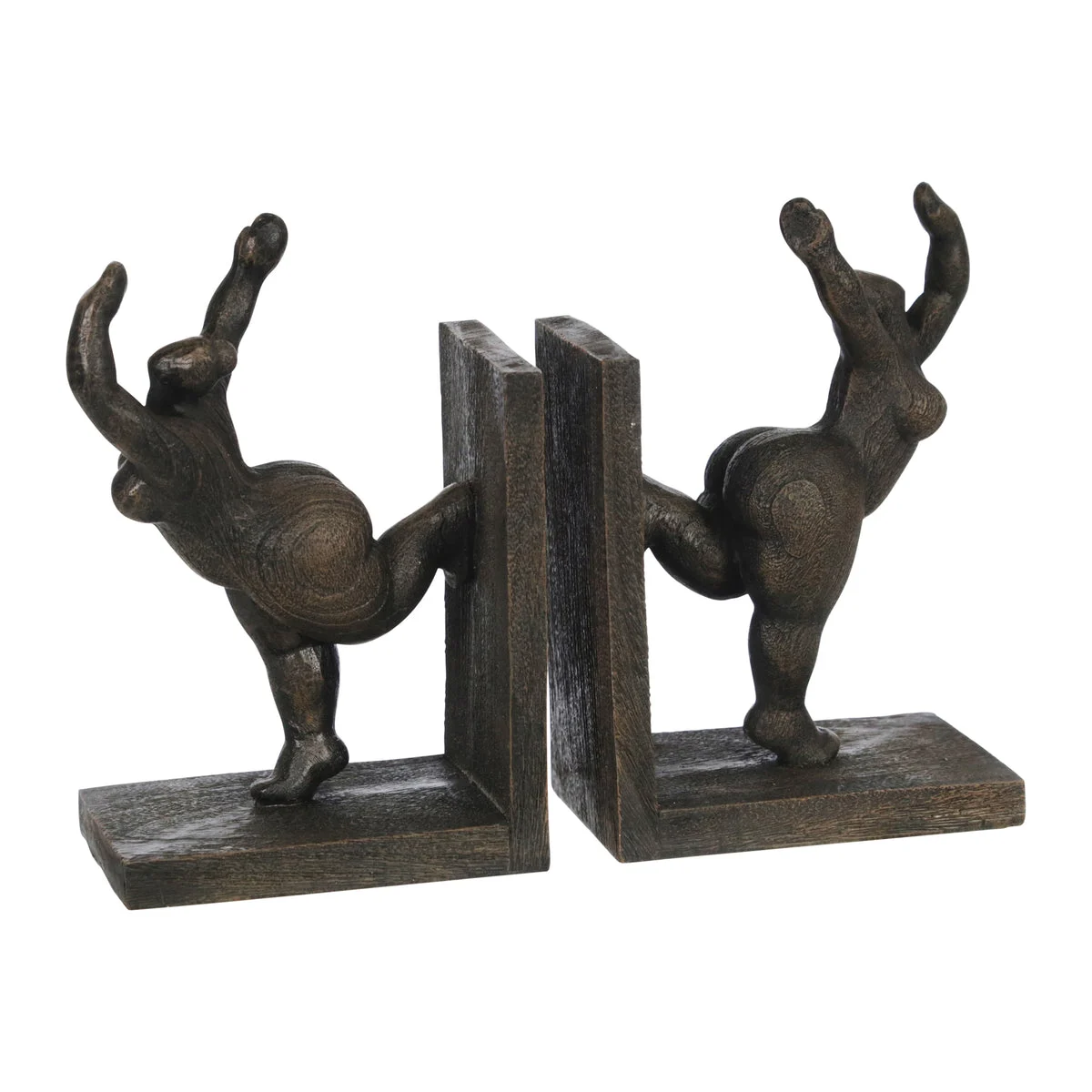 Sagebrook Home Set of 2 Polyresin 9`` Yoga Woman Bookends, Black