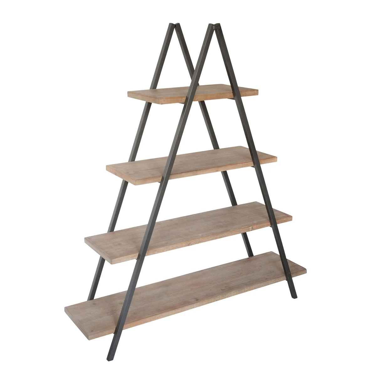 Sagebrook Home Wood/Metal 61`` Pyramid Shelf, Natural Kd