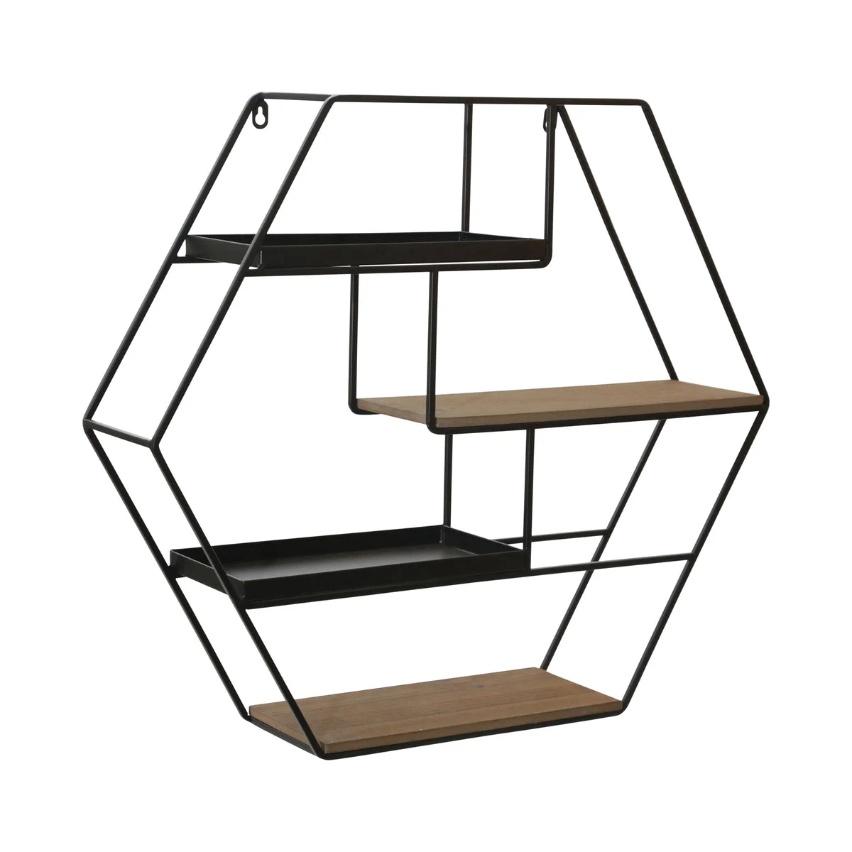 Sagebrook Home 15022 24" Metal/Wood Wall Shelf Deco, Brown