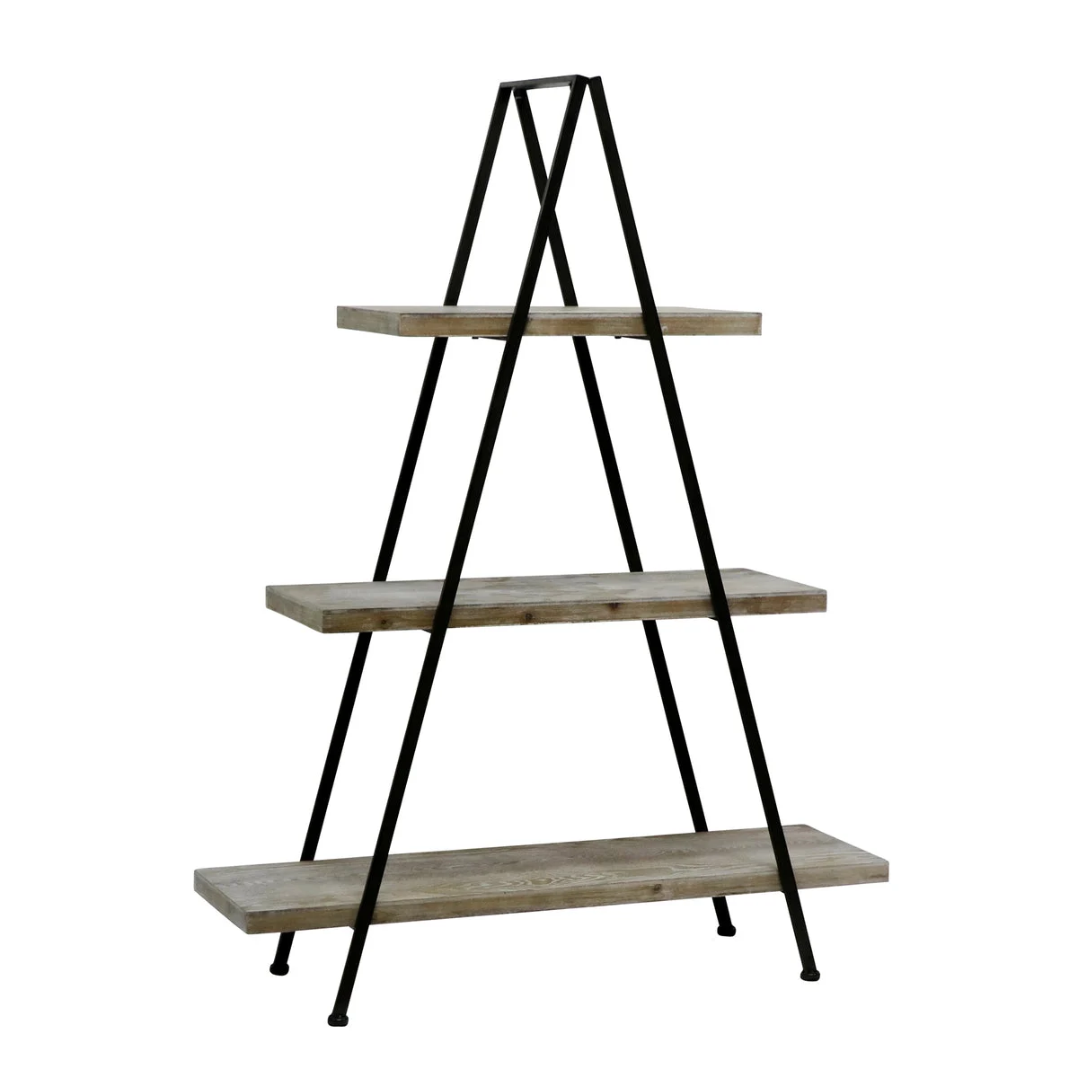 Sagebrook Home Metal/Wood 54`` Pyramid Shelf, Brown/Black