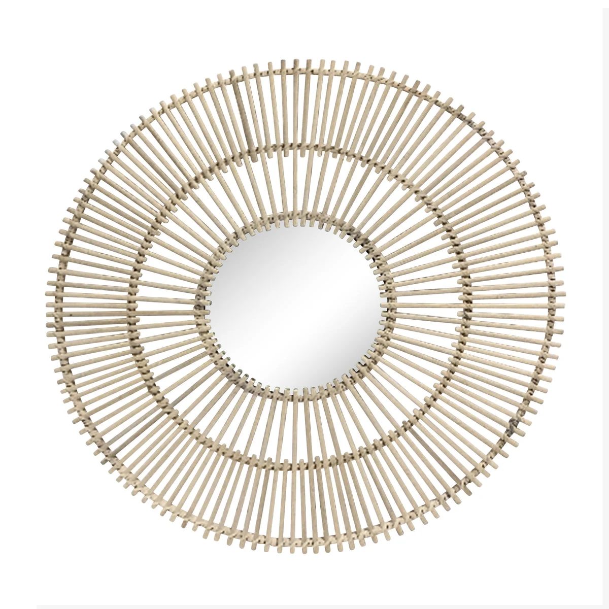 Sagebrook Home 31`` Rattan Mirror Wall Decor, Natural
