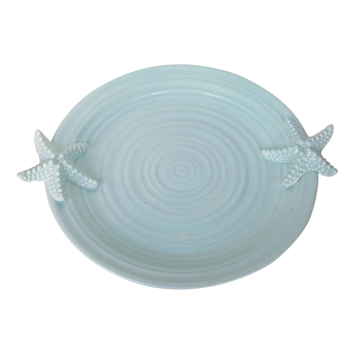 Sagebrook Home 14`` Decorative Plate W/ Starfish, Lt Blue