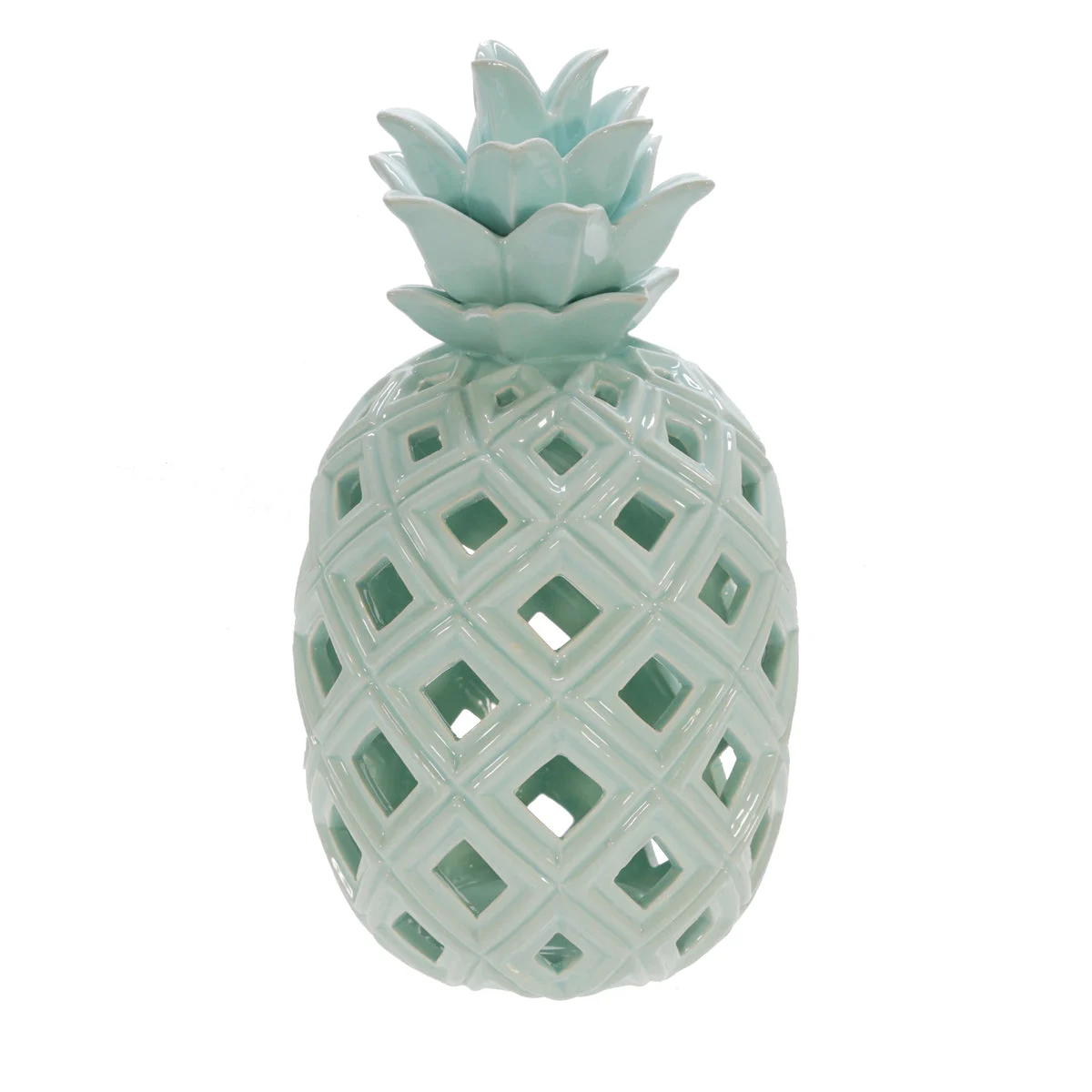 Sagebrook Home Ceramic 11"H Pineapple Decor, Green