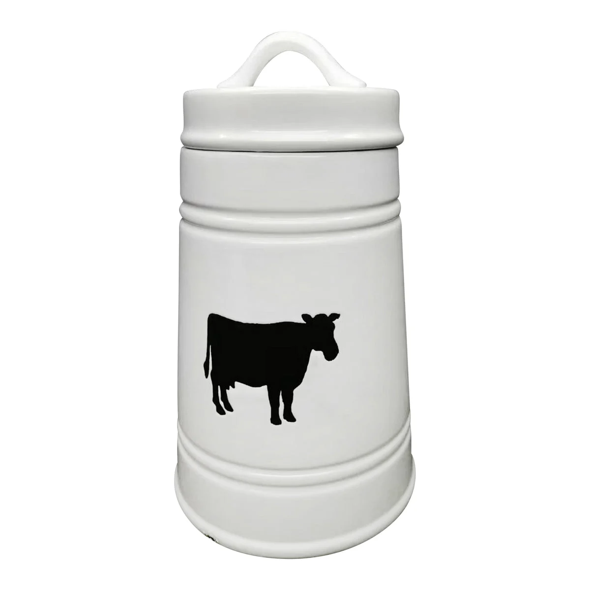 Sagebrook Home 15086-01 11" Ceramic Cow Canister, White