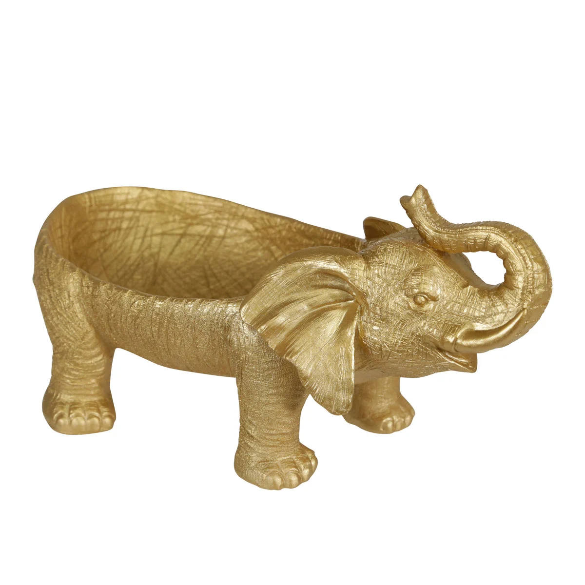 Sagebrook Home Polyresin 13`` Elephant Bowl, Gold