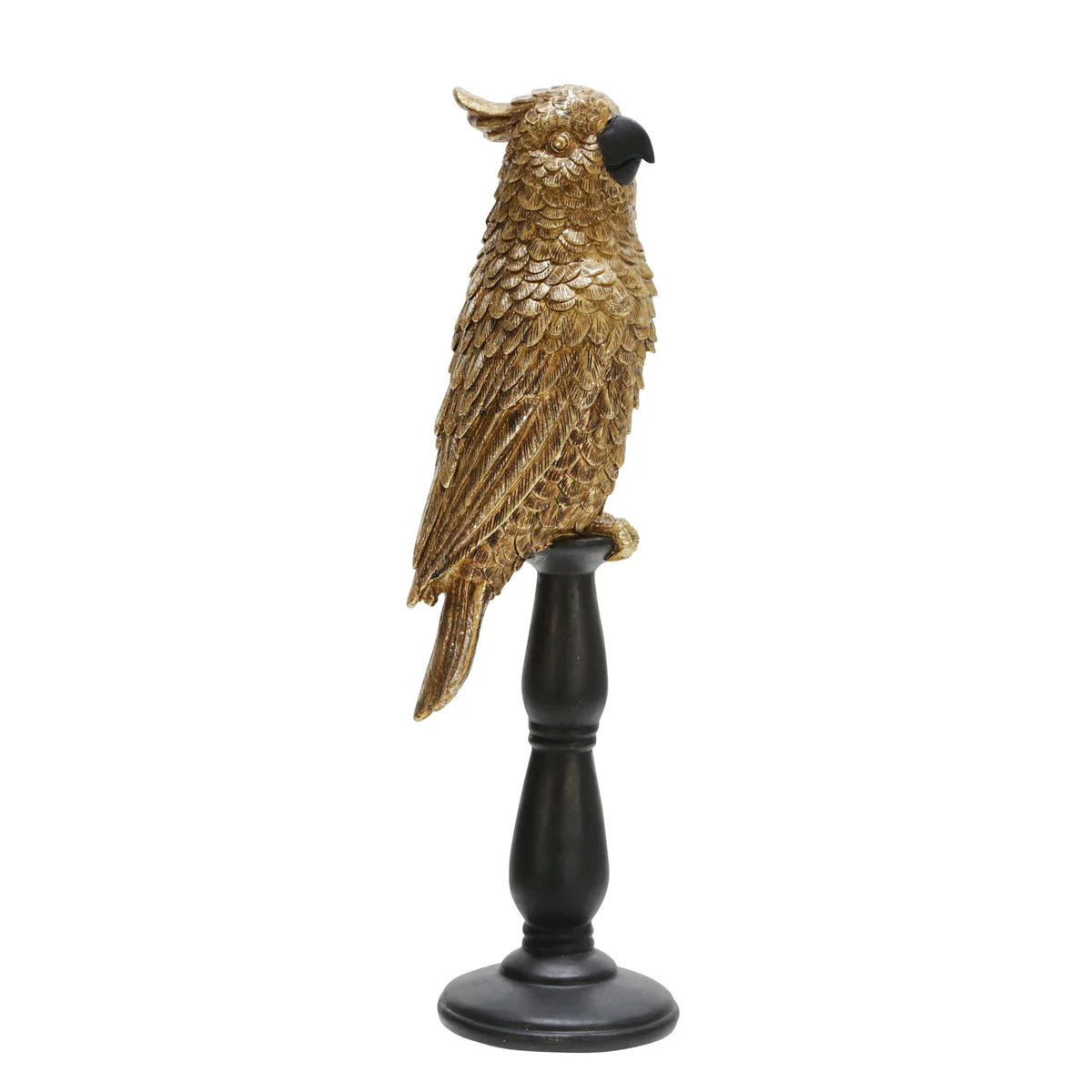 Sagebrook Home Polyresin 13`` Parrot On Stand, Gold