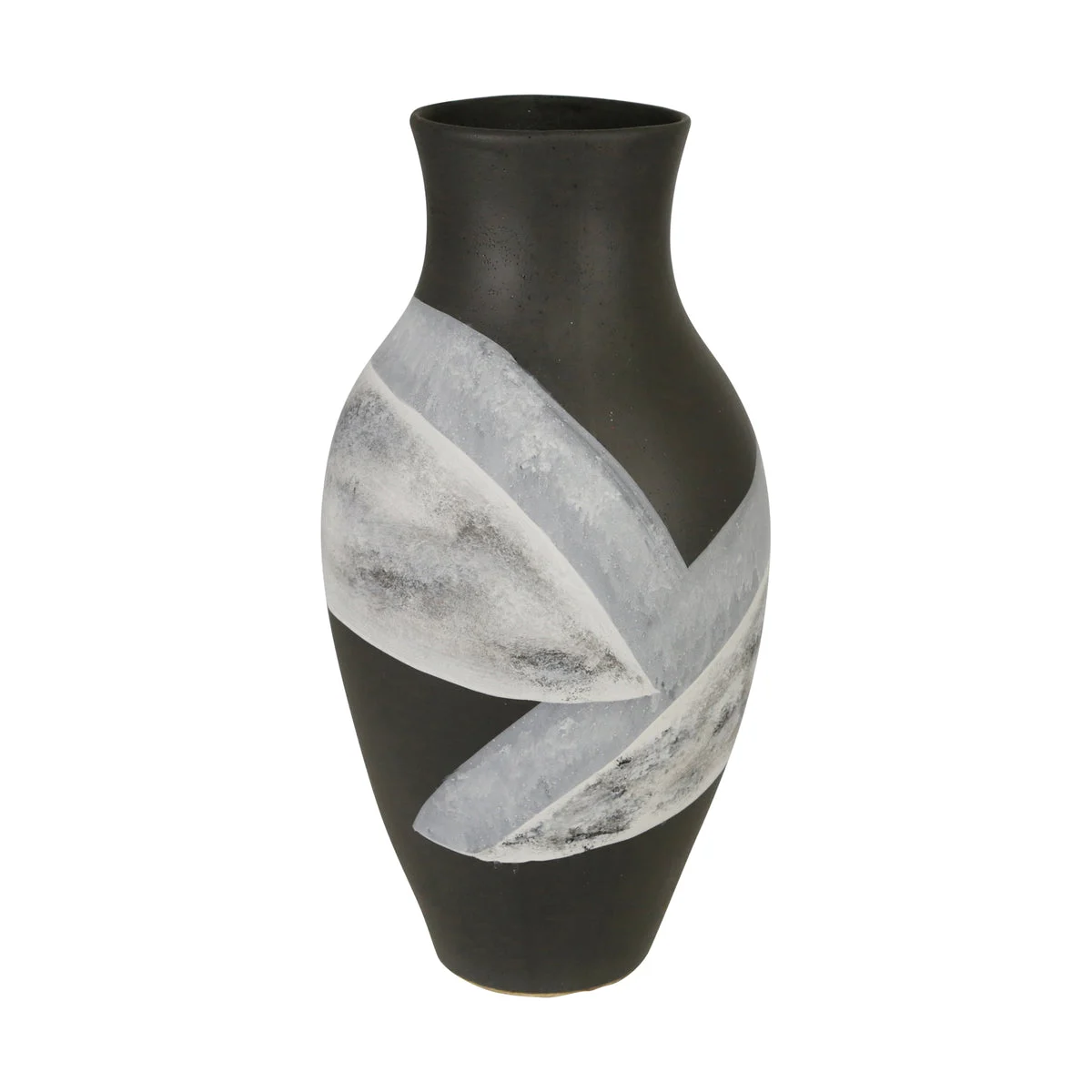 Sagebrook Home Ceramic 18`` Painted Vase, Matte Black