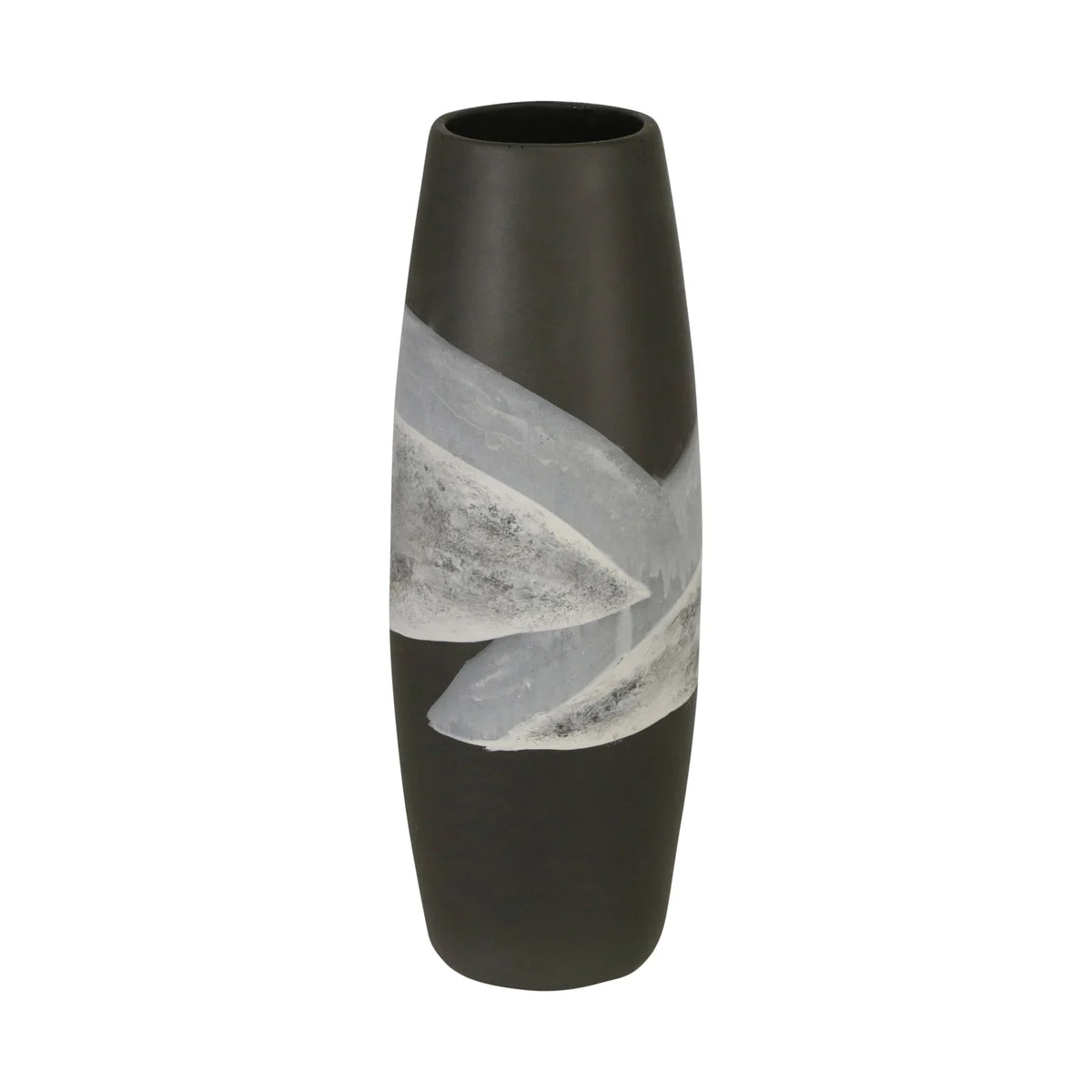 Sagebrook Home Ceramic 14" Painted Vase, Matte Black