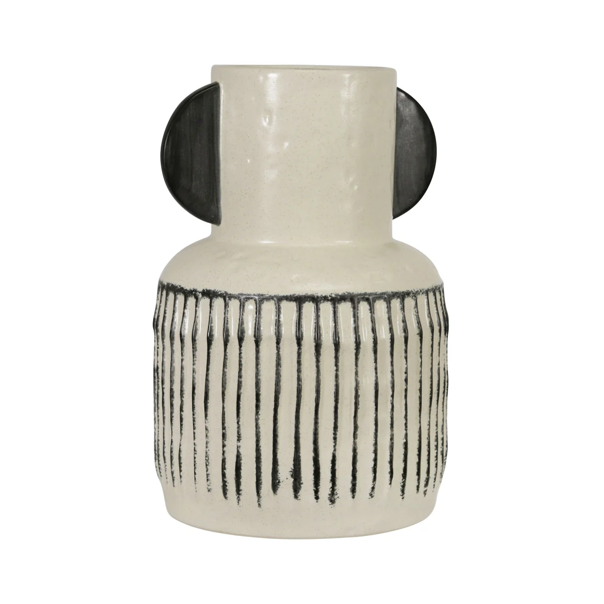 Sagebrook Home Ceramic 12" Eared Vase, White