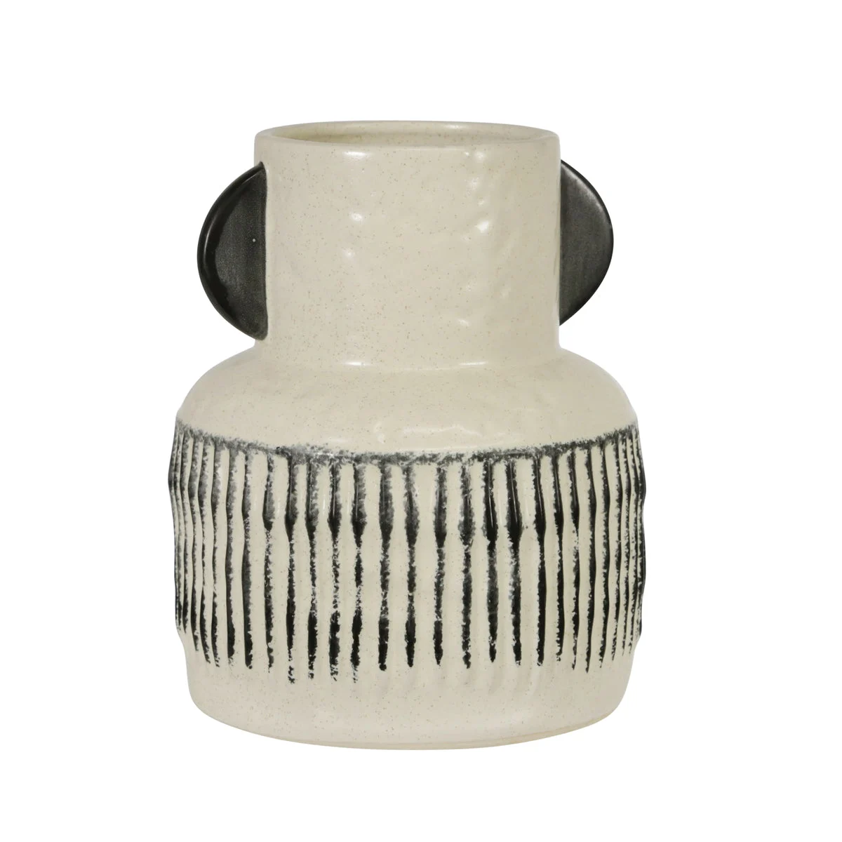Sagebrook Home Ceramic 8" Eared Vase, White