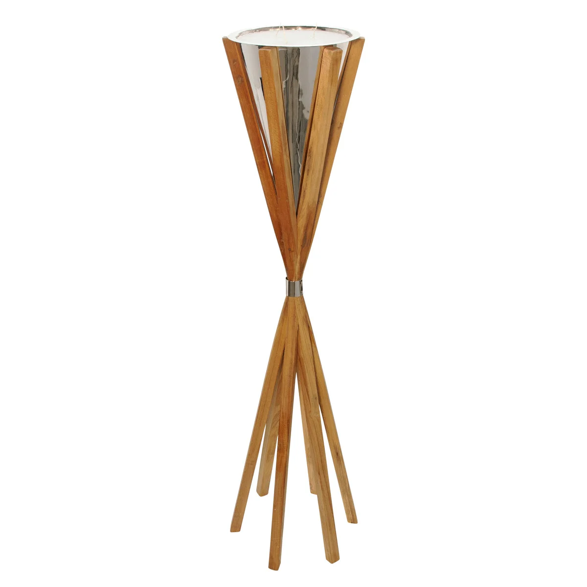 Sagebrook Home Wood 49`` Torch Candle Holder, Brown