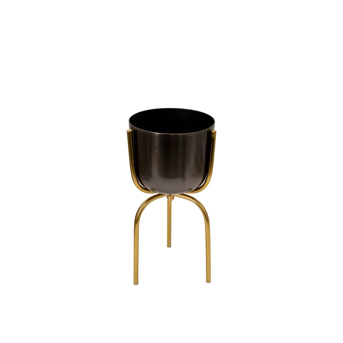 Sagebrook Home Metal 20" Planter On Tripod, Gunmetal/Gold