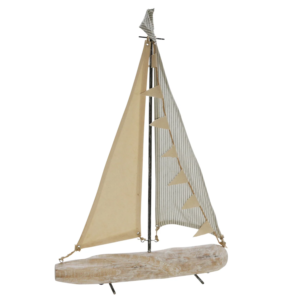 Sagebrook Home 15170 25" Iron Sailboat with Cloth Sails, Multi