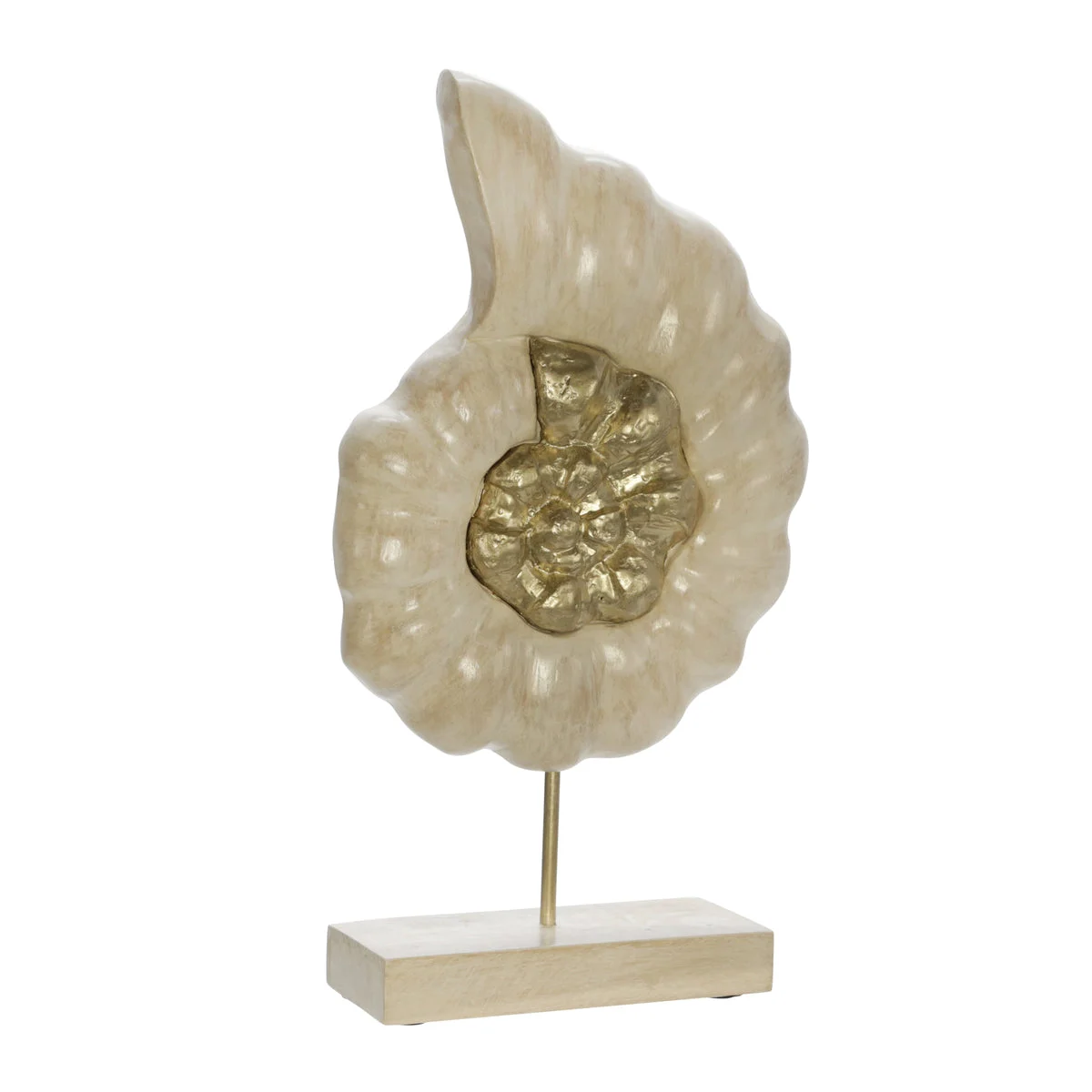Sagebrook Home Mango Wood 18" Shell On Stand, White