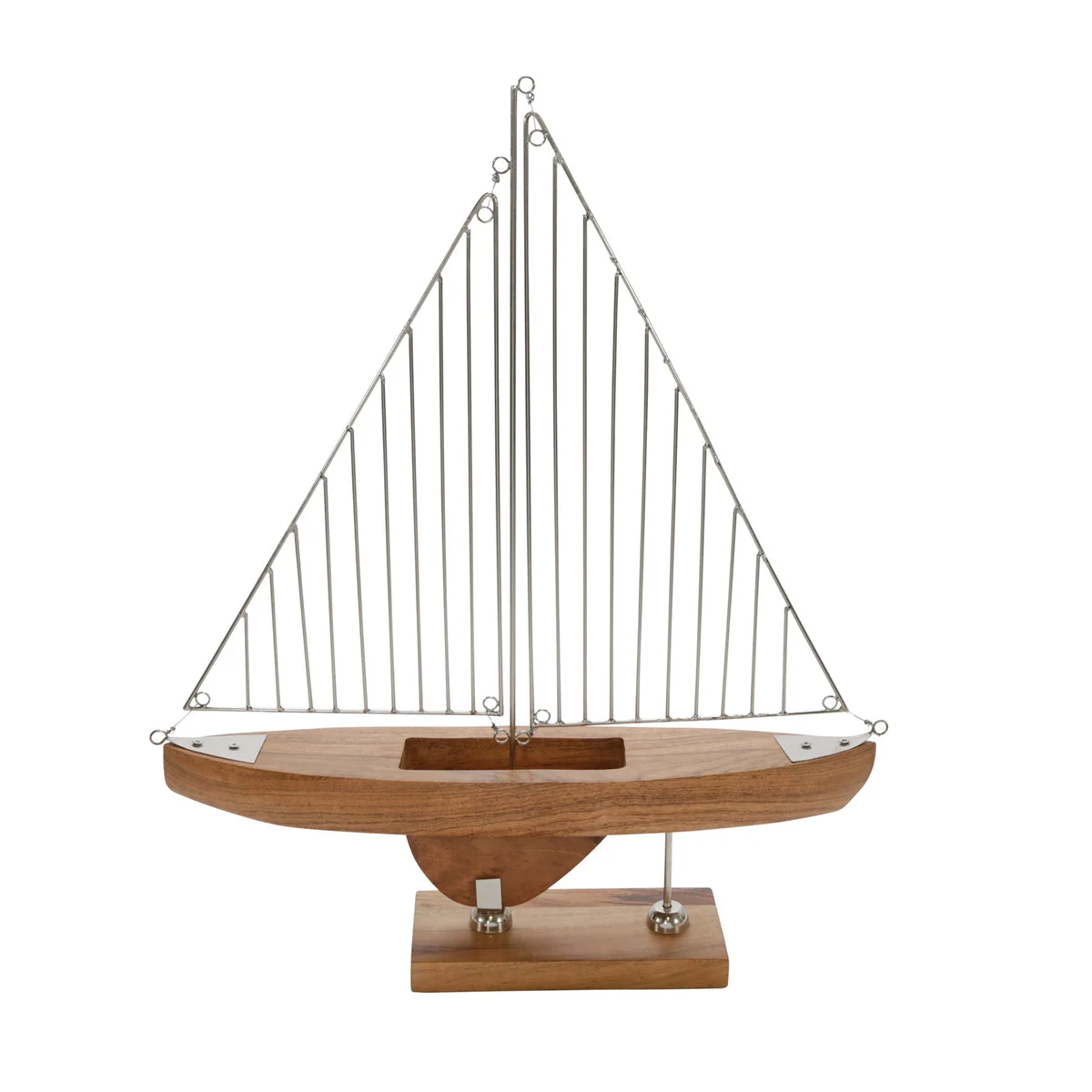 Sagebrook Home 15189 22" H Wood/Metal Wire Sailboat, Brown