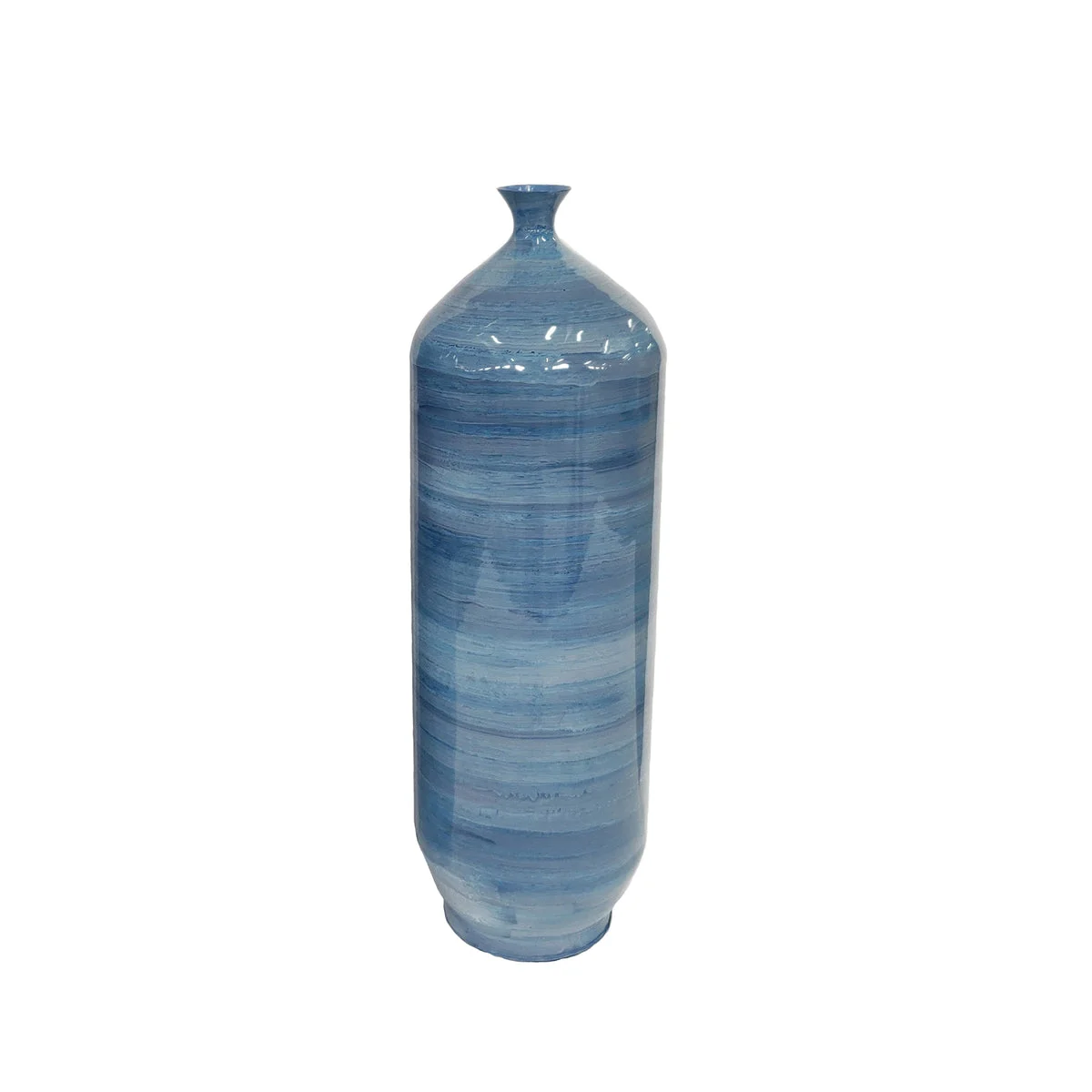 Sagebrook Home Metal 28``H Flute Vase, Blue