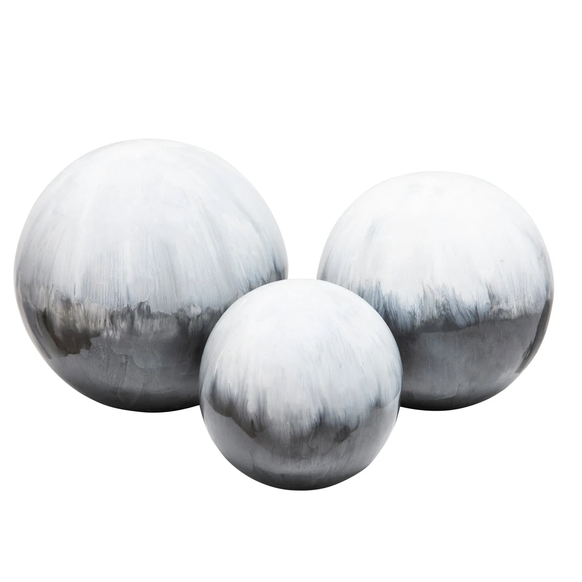 Sagebrook Home Set of 3, 4/5/6`` Metal Orbs, Gray