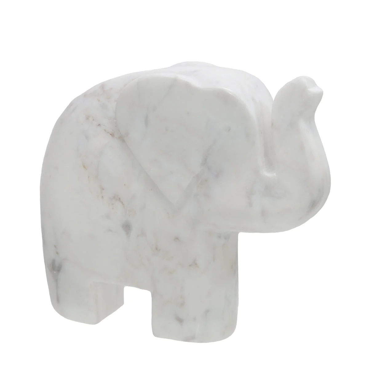 Sagebrook Home 15226 9" H Marble Elephant Figurine, White