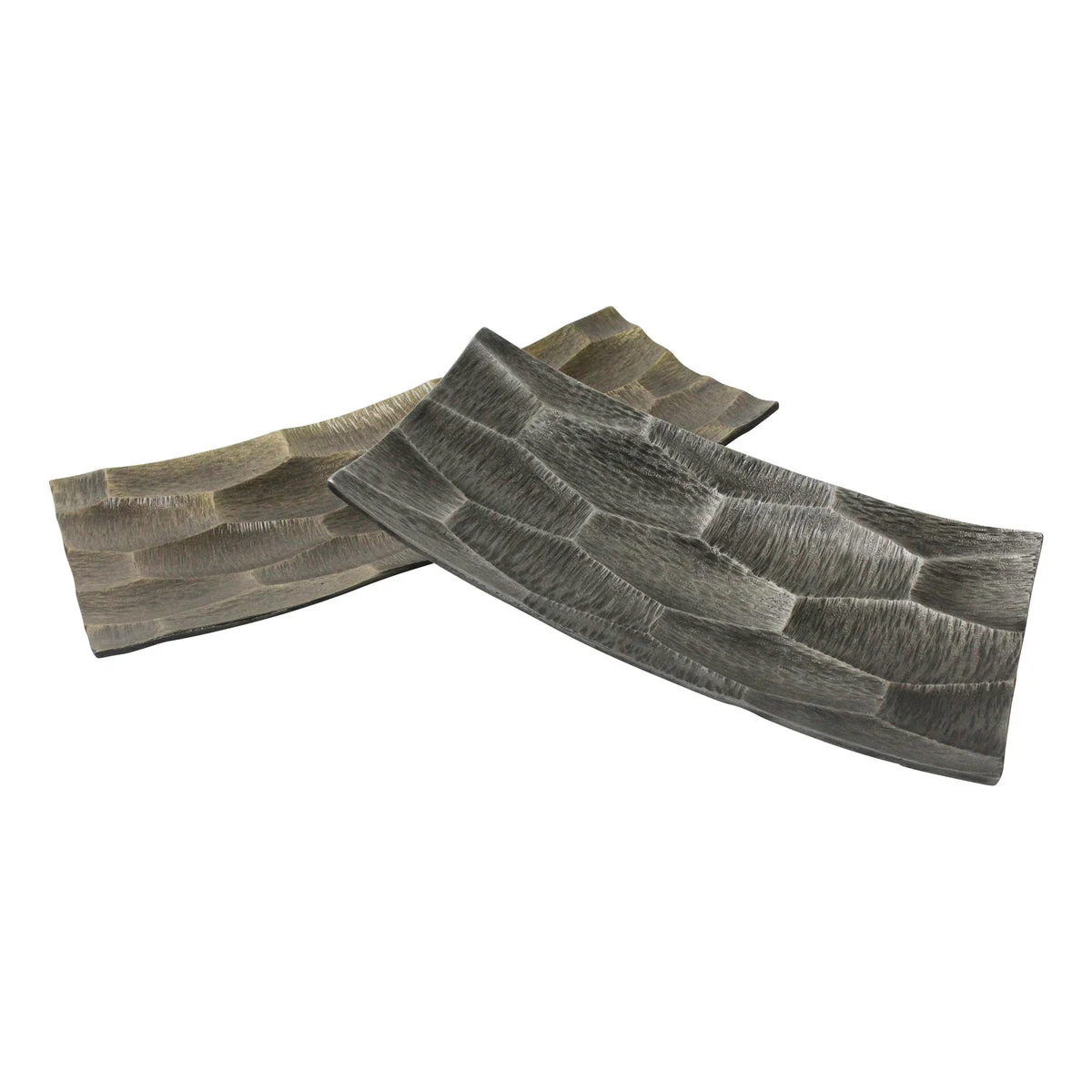 Sagebrook Home 15233 18"/22" Aluminum Platters, Bronze/Silver, Set of 2