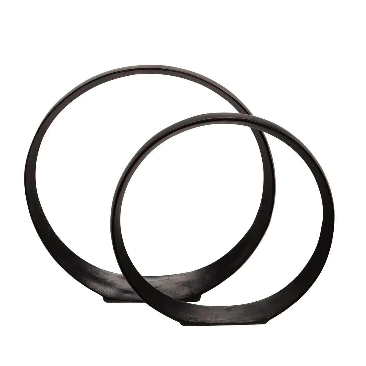 Sagebrook Home Set of 2 14/17`` Circle Sculptures, Black