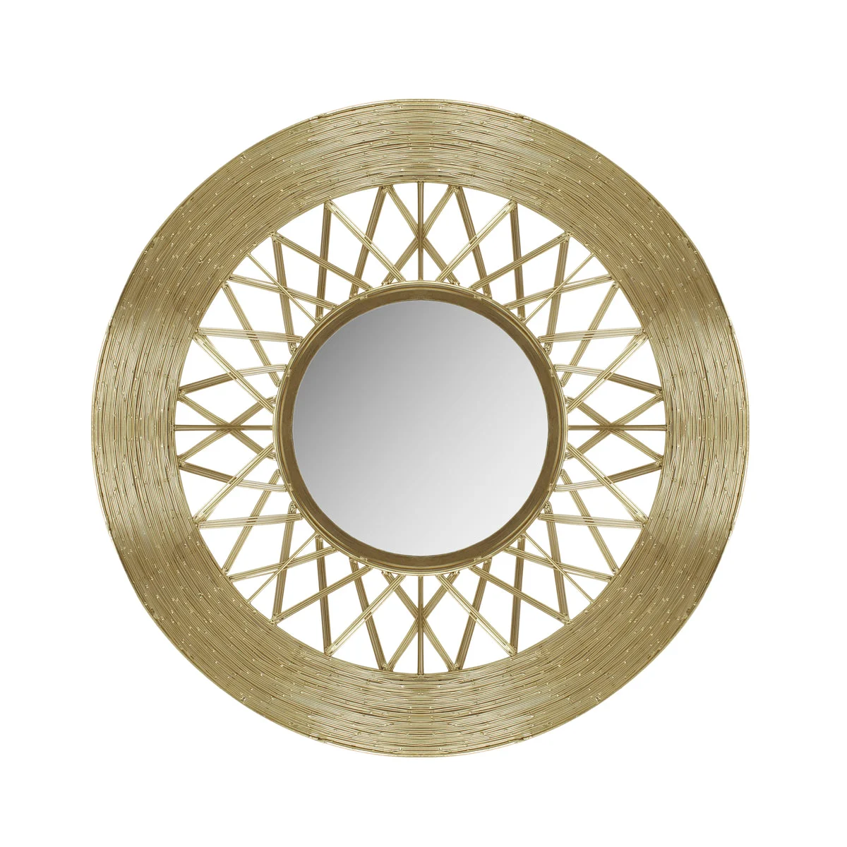Sagebrook Home Metal 28`` Weave-Like Mirror, Gold Wb