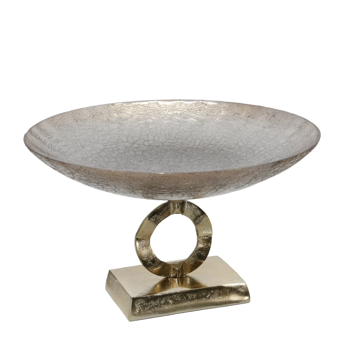 Sagebrook Home Glass 8``H Bowl W/ Aluminum Base, Bronze Kd